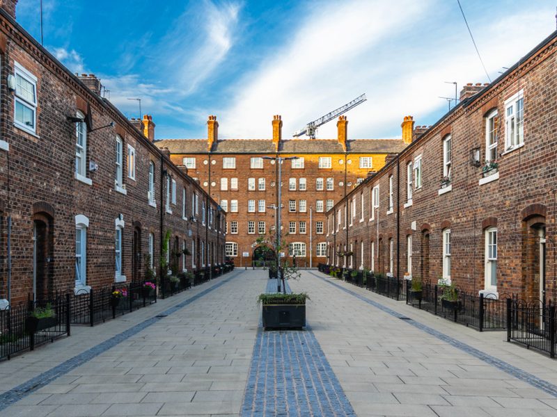 Restored Victorian terraced housing in Manchester