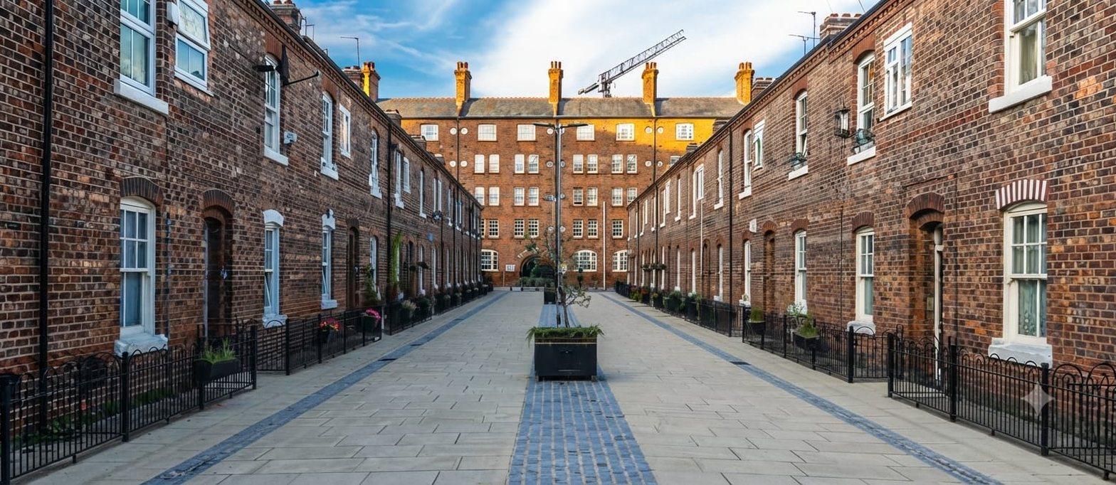 Restored Victorian terraces in Manchester